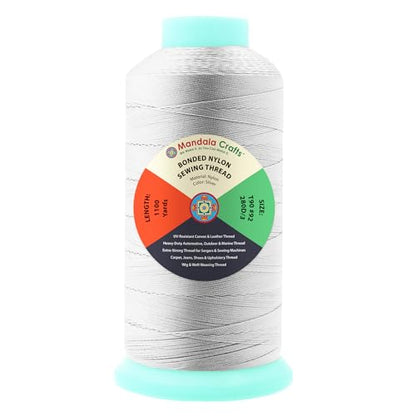 Size 92 280D T90 Silver Bonded Nylon Thread (3300 Foot)