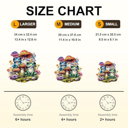 Mushroom Frog Puzzles Adults Gifts for Women Men Wooden 275 Pieces 13.4 x 12.8in