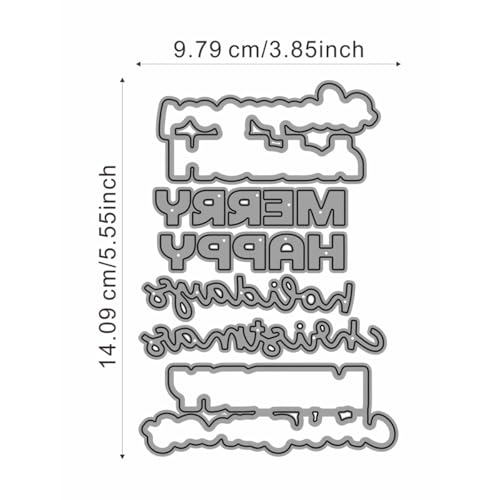 Metal Cutting Dies DIY Merry Christams Embossing Stencil Template Scrapbooking Card Making Mold Photo Album Arts Crafts Tools