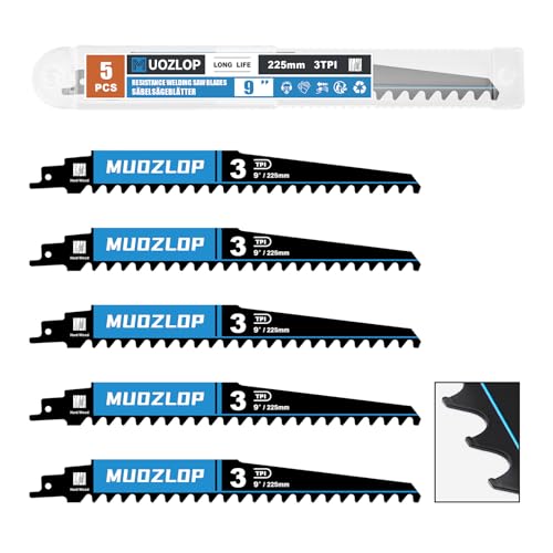 5Pack 9inch 3TPI High Reciprocating Saw Blades