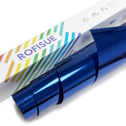 Sheet Metallic Foil Heat Transfer Vinyl Royal Blue 12Inch*6Ft Bundle Chrome HTV Vibrant Colors for Stunning T
