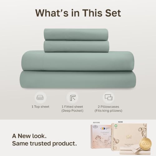 100% Organic Cotton King Bed Sheets Set
