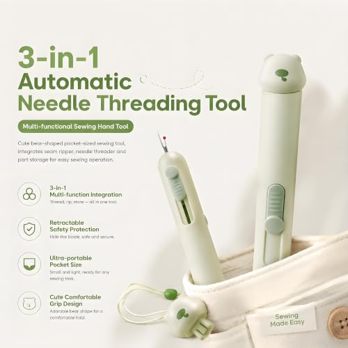 3-in-1 Automatic Needle Threader with Seam Ripper