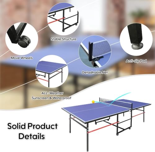 8X4FT Foldable Ping Pong Table