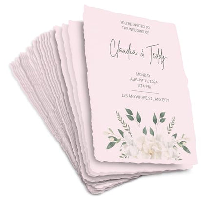 A5 Handmade Deckled Edge Cotton Paper (50 Count)