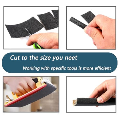 30Pcs 9 x 3.6 Inchs 80 Grit Wet and Dry Handmade Universal Sanding Sheets (30 Count)