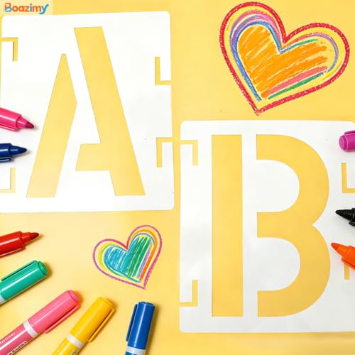 10 Inch 42 Pcs Reusable Letter Number Symbol Stencils (42 Count)