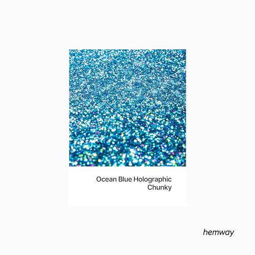 Resin Glitter Ocean Blue Holographic 100g Chunky (3.5274 Ounce)
