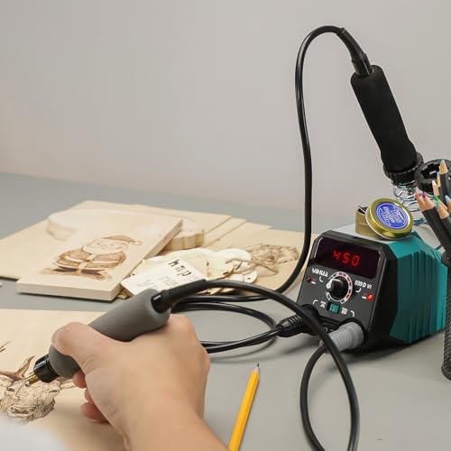 939D VI Dual Pen Wood Burning Kit with Digital Display with 20 Wire Nibs