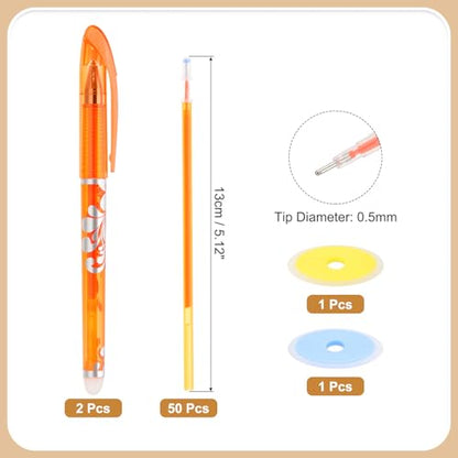 2Pcs Erasable Gel Pens with 50 Refills & 2 Erasers (52 Count)