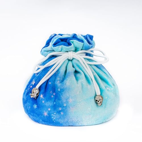DND Dice Bags Large with Pockets Blue Storage Bag for D&D RPG Game (5.29 Ounce)