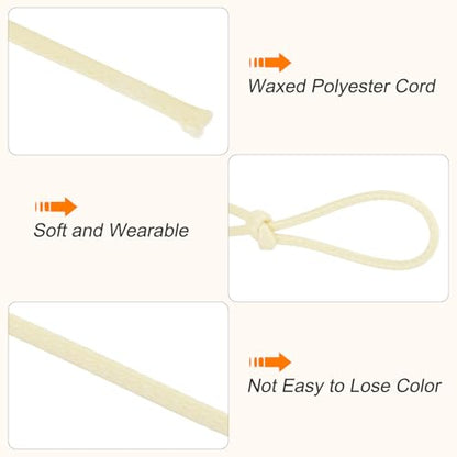 Waxed Cord 0.5mm Waxed Polyester Cord 175 Yard Wax String for Bracelet Making