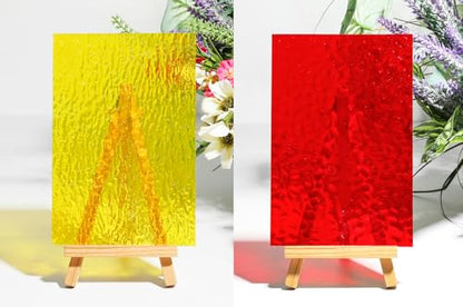 26 Sheets Transparent Stained Glass Sheets Packs for Art Crafts (26 Count)
