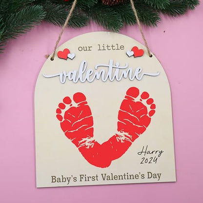 DIY Baby's First Valentine's Day Footprint Signs