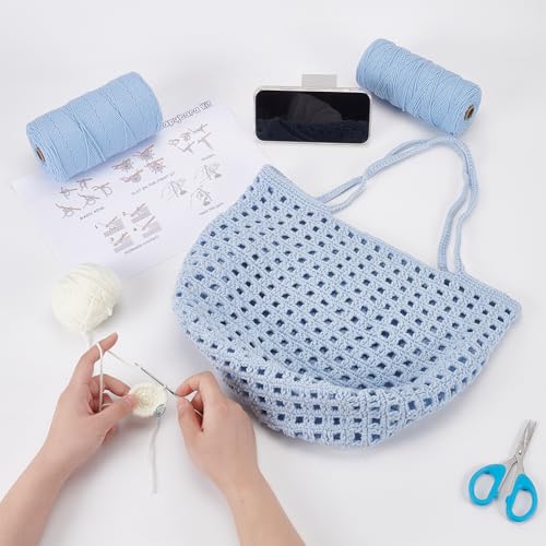 Cotton Cord Crochet Kit for Beginners Crochet Bag Making Kit DIY Crochet Shopping Bag Kit Crochet Set for Adults with Instructions Crochet Bag for Shopping Daily Use