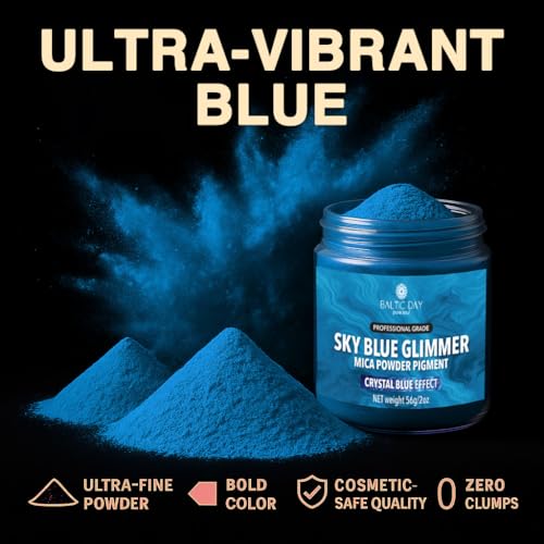 Sky Glimmer Light Blue Mica Powder 2 oz (2 Ounce)