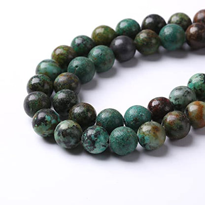 8mm 45pcs Natural African Turquoise Stone Beads for Jewelry Making Round Loose Gemstone Beads DIY Bracelet Necklace Earrings (16 Count)