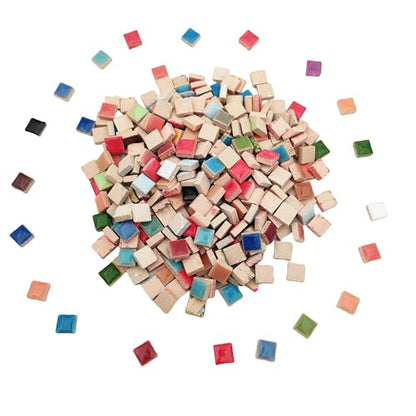 500g 1.1lb Random Color Irregular Ceramics Mosaic Tiles (16 Ounce)