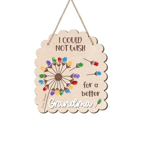 DIY Mothers Day Fingerprints Dandelion Craft Hanging Sign for Grandma