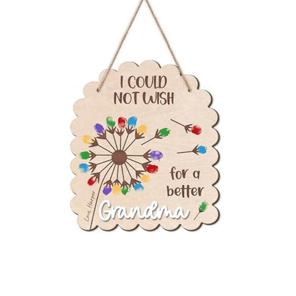 DIY Mothers Day Fingerprints Dandelion Craft Hanging Sign for Grandma