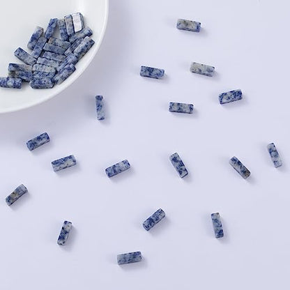 Natural Blue Sodalite Rectangle Tube Beads 4x13mm 38cm (28 Count)