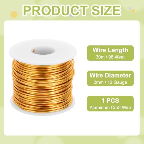 12 Gauge Anodized Aluminum Craft Wire Bendable Bonsai Training Wire 98 Feet 2mm for Sculpting Crafts Wreath Floral Beading Jewelry Making