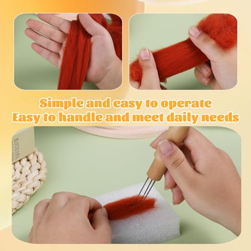 3.53oz Needle Felting Wool Roving for Needle Felting Red
