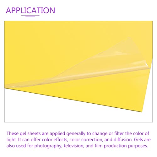 10Pcs Correction Gel Light Filter Overlay Transparent Plastic PVC Sheets Yellow for Photo (10 Count)