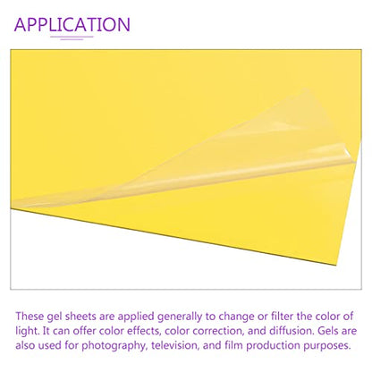 10Pcs Correction Gel Light Filter Overlay Transparent Plastic PVC Sheets Yellow for Photo (10 Count)