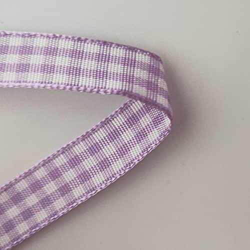 Purple Gingham Plaid Checked Ribbon 25 Yard Each Roll 100% Polyester (75 Foot)