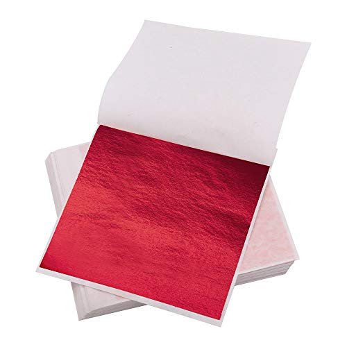 100 Sheets Imitation Gold Foil Sheets Red (100 Count)