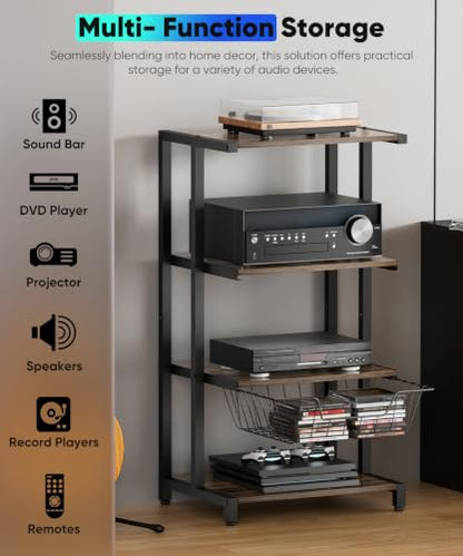 Media Stand with Detachable Baskets (4 Count)