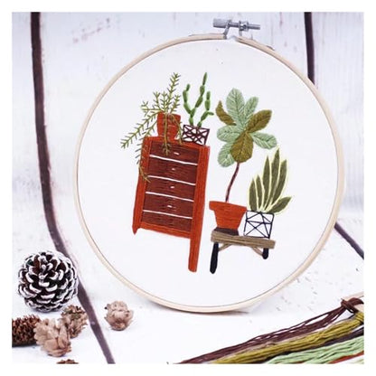 Needle Point Kits Adults Full Range of Starter Including Instructions Stamped Cloth with Pattern Hoop Color Threads and Tools Art Projects
