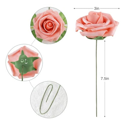 Blush Shades Rose 25pcs Real Looking Artificial Flowers w