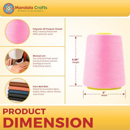 40S 2 Pastel Polyester 5 Pack of Serger Threads Cones (5 Count)