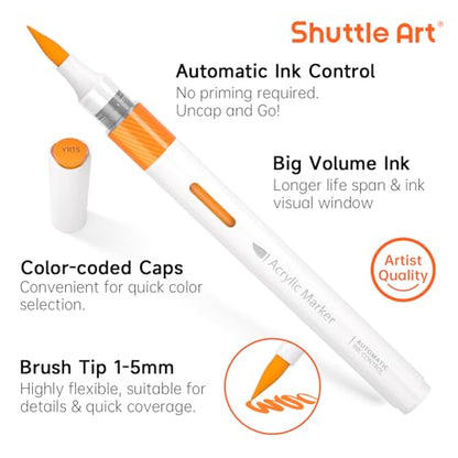 Automatic Ink Control Acrylic Paint Markers (60 Count)