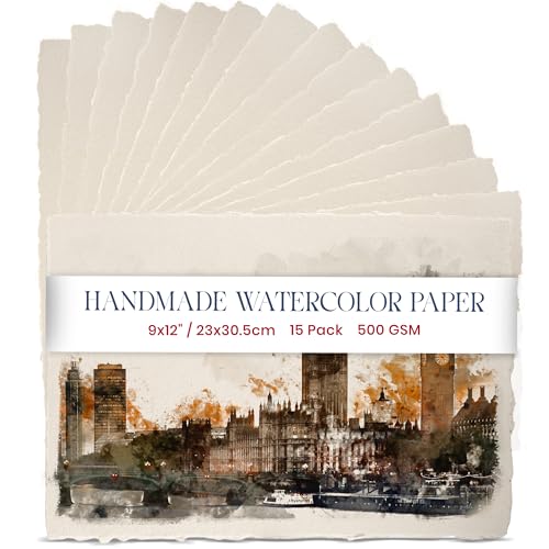 Thick Handmade Watercolor Paper with Deckled Edge (11.25 Sq Ft)