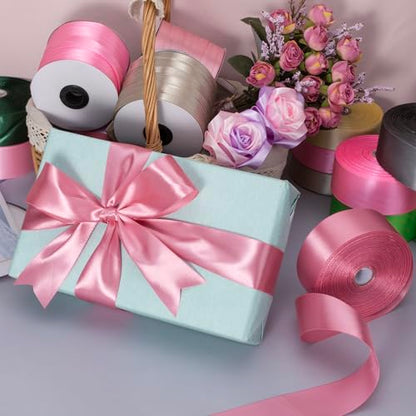 1 Inch Rose Gold Solid Satin Ribbon for Gift Wrapping