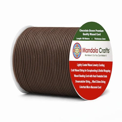 2mm Chocolate Brown Waxed Cord
