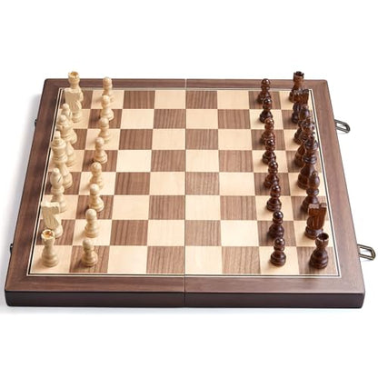 15'' Magnetic Wooden Chess Set for Adults Kids