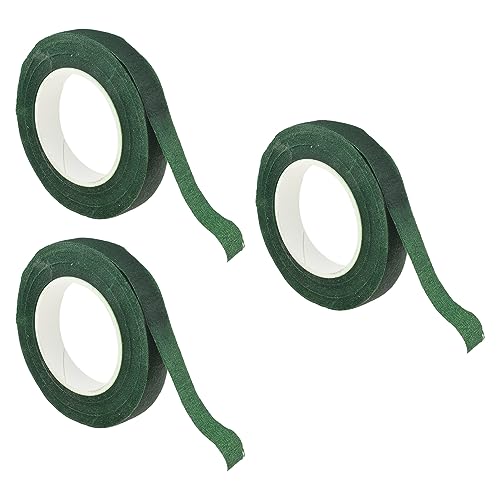 Dark Green 3Rolls 0.5Inch Wide Floral Tape