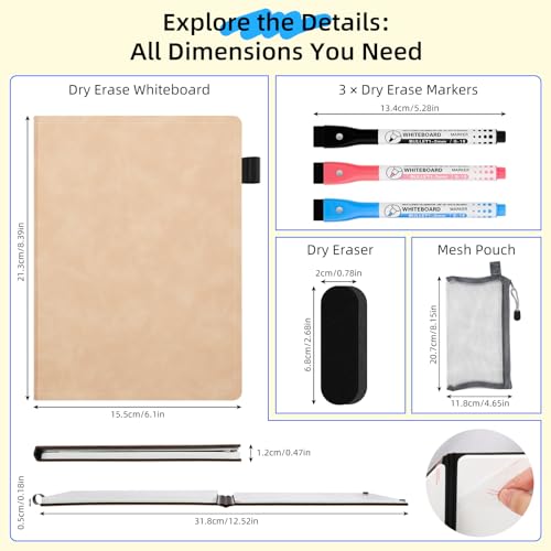 Portable Dry Erase Whiteboard Notebook