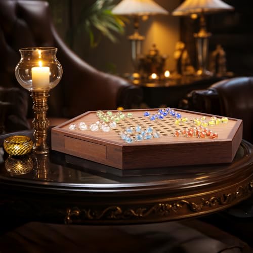 Large 17" Chinese Checkers Board Game for 2 (72 Count)