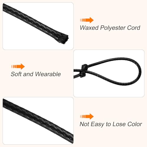 Waxed Cord 1.5mm Waxed Thread 87 Yard Wax String Leather Cord for Bracelet Making