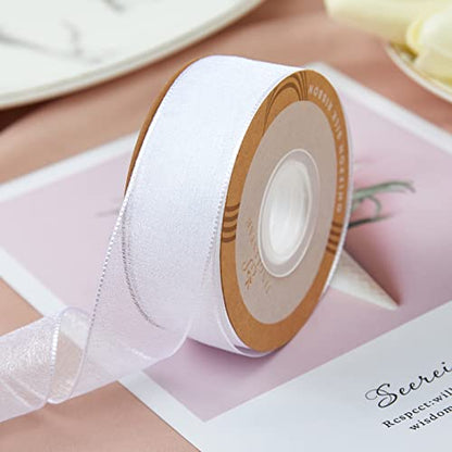 1 Inch Wide Sheer Chiffon Ribbon (75 Foot)