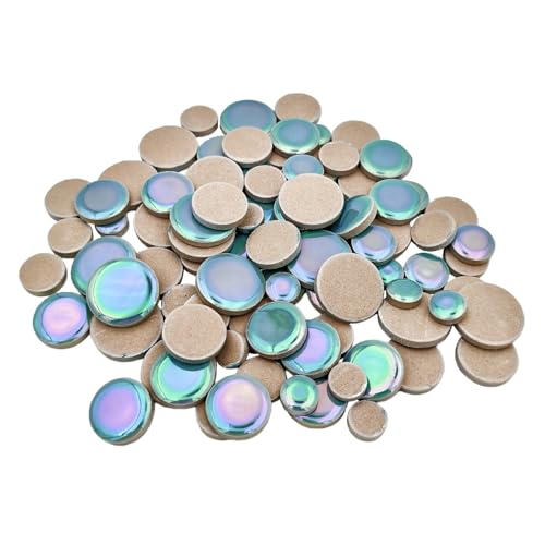 200g Iridescent Round Mosaic Tiles for Crafts Bulk