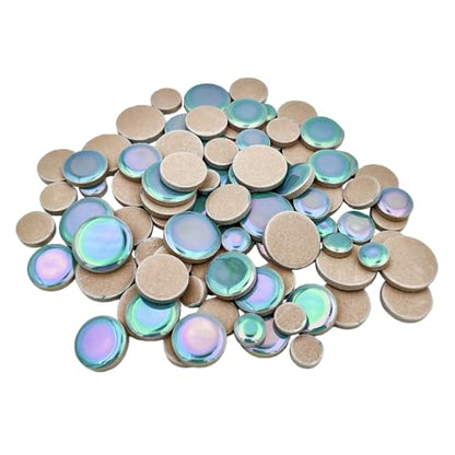 200g Iridescent Round Mosaic Tiles for Crafts Bulk