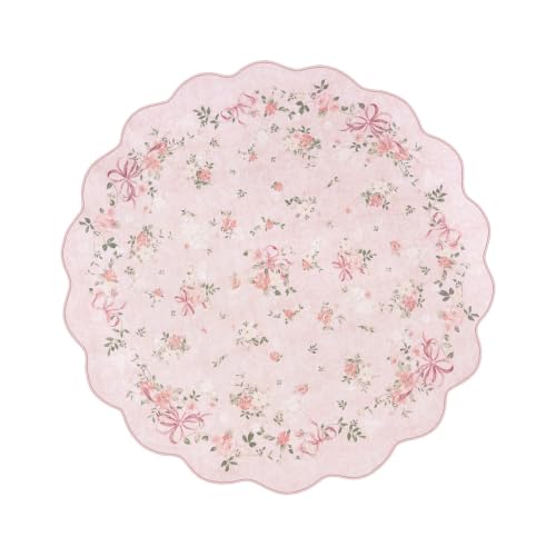 Bow Floral 4ft Round Rug