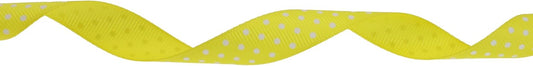 Polka Dot Grosgrain Ribbon 25 Yard Each Roll 100% Polyester (5/8", Yellow) - Crafty Corner