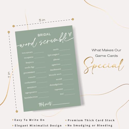 Bridal Shower Games Cards (26 Count)